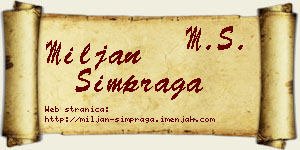 Miljan Šimpraga vizit kartica